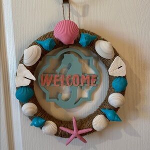Beach-Themed Welcome Wreath with Shells